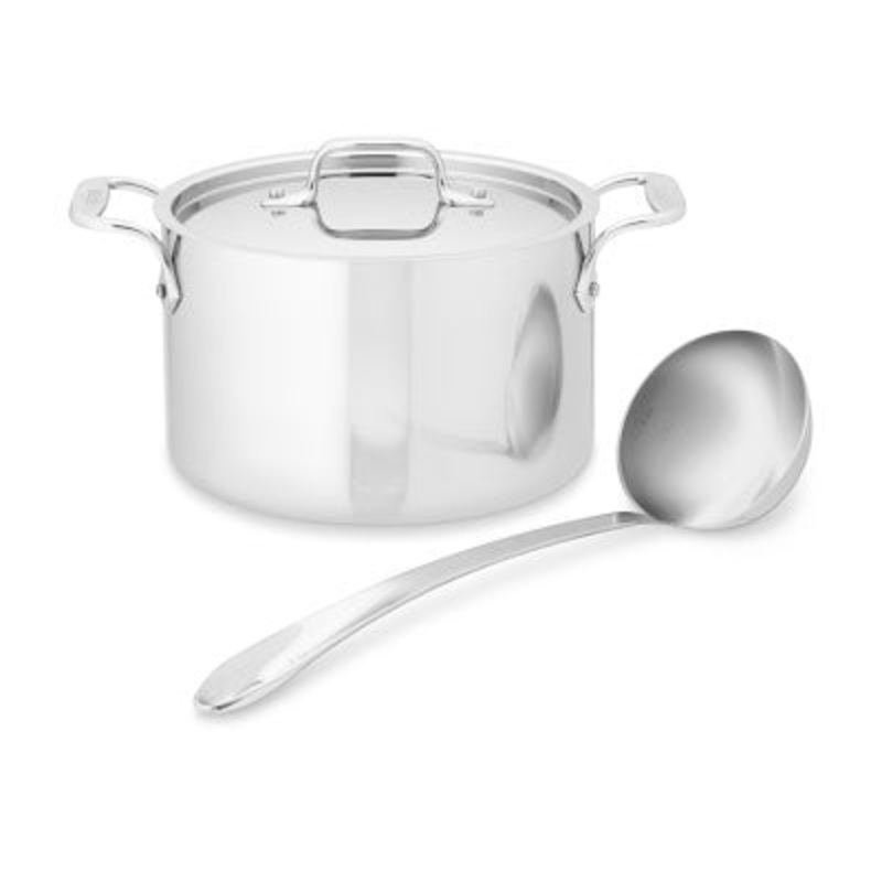 All-Clad D3 Tri-Ply Stainless-Steel Soup Pot with Ladle, 4-Qt.