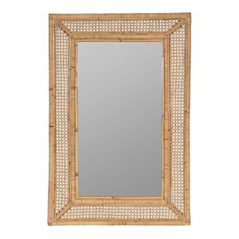 Ash Rattan Wall Mirror, 24 X 36
