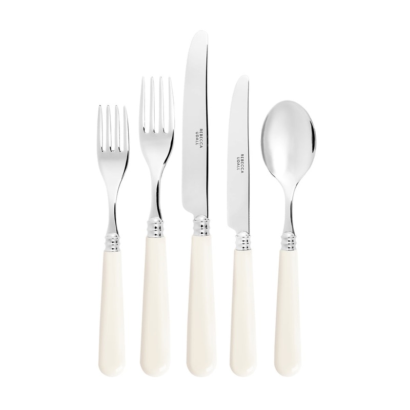 Altea Pale Ivory and Stainless Steel Flatware, Set of 5