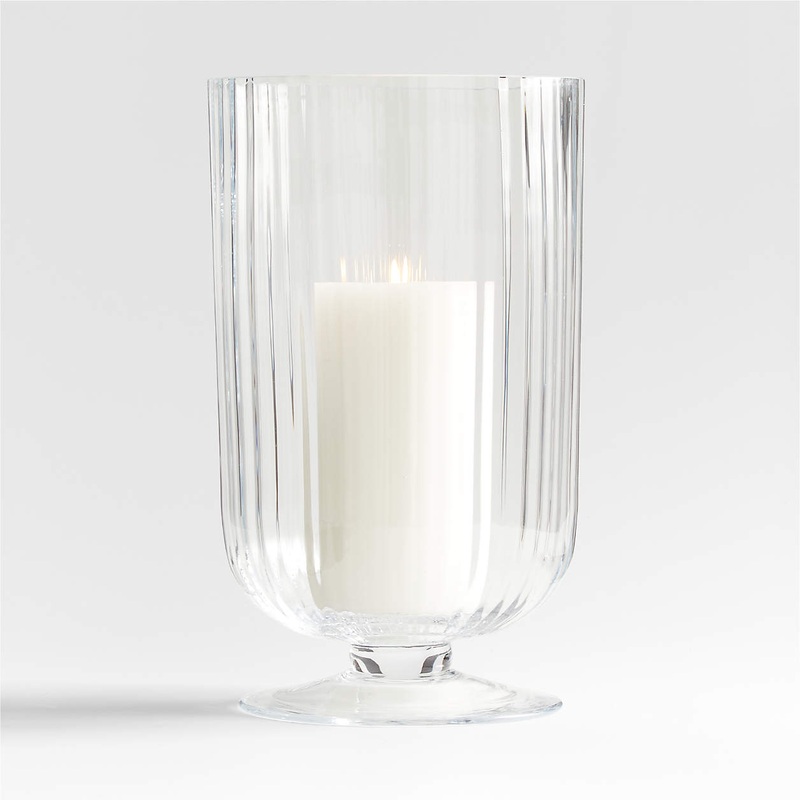 Venus Fluted Glass Hurricane Candle Holder 15 S97425060