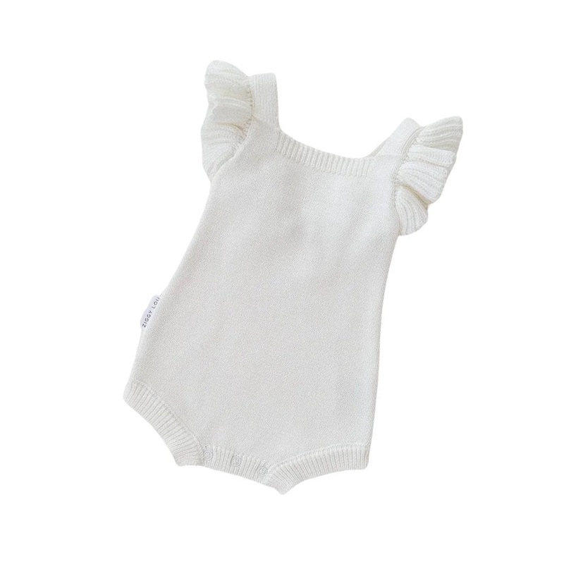 Ziggy Lou Frill Romper – Milk
