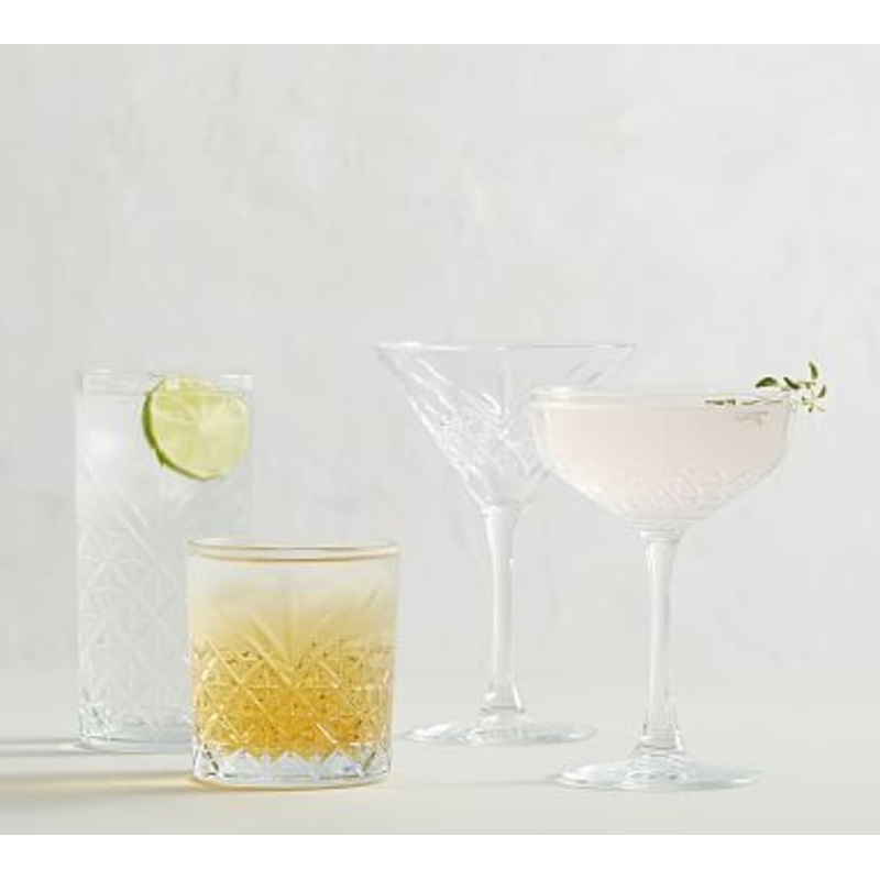 Trellis Etched Cocktail Glasses Collection – set of 4