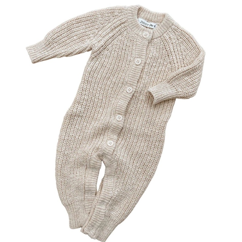 Ziggy Lou Classic Knit Romper – Honey