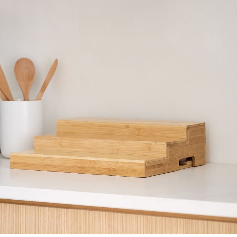 Bamboo 3-Tier Expandable Spice Rack, Natural