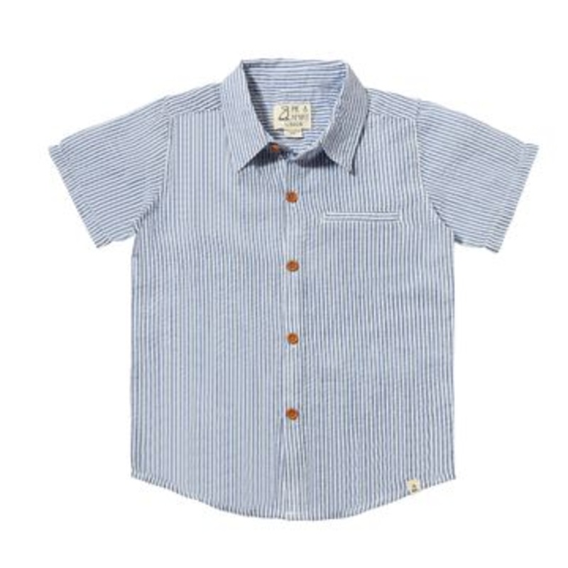 Newport Woven Shirt – Royal/White Seersucker Stripe