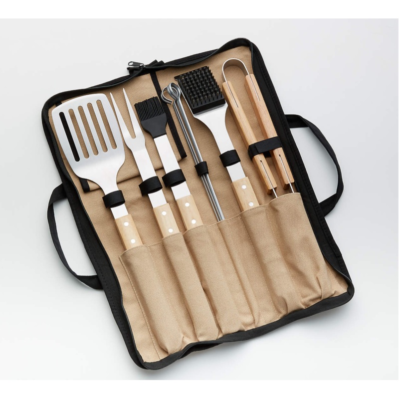 Wood-Handled 9-Piece Barbecue Tool Set S97426800