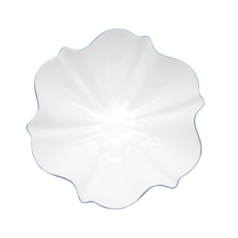 Amelie Serving Bowl with Royal Blue Rim