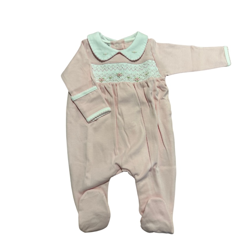 SOPHIA & OLIVER SMOCKED FOOTIE – PINK
