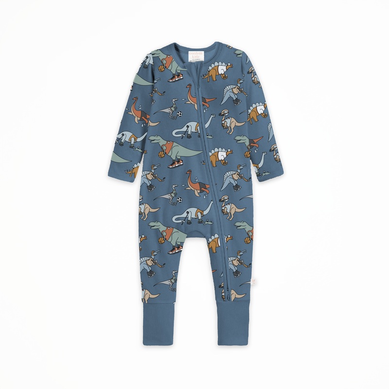 Bamboo Zipsuit – Sporty Dino’s