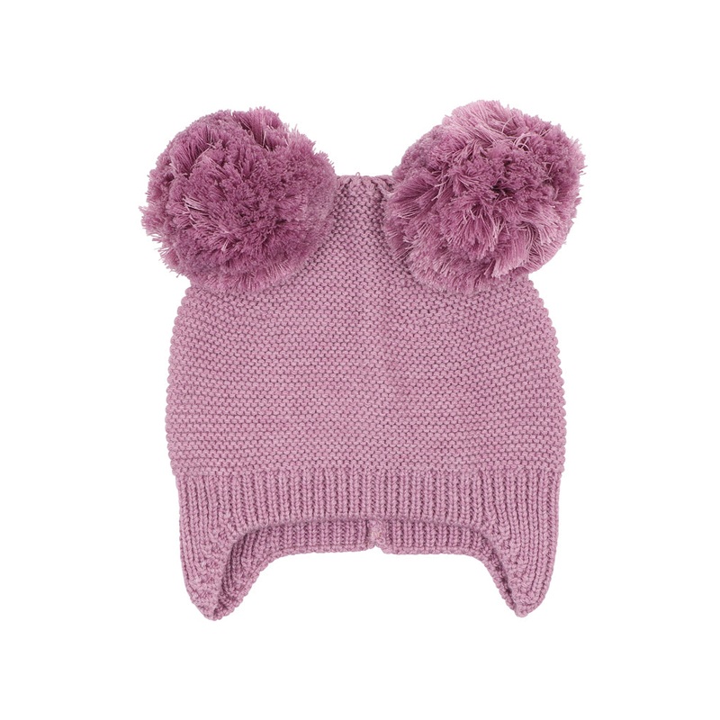FLOSSY POM POM KNITTED BEANIE