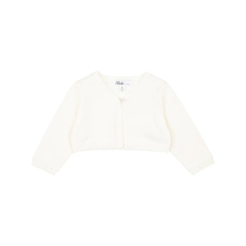 SCALLOPED EDGE KNITTED CARDIGAN