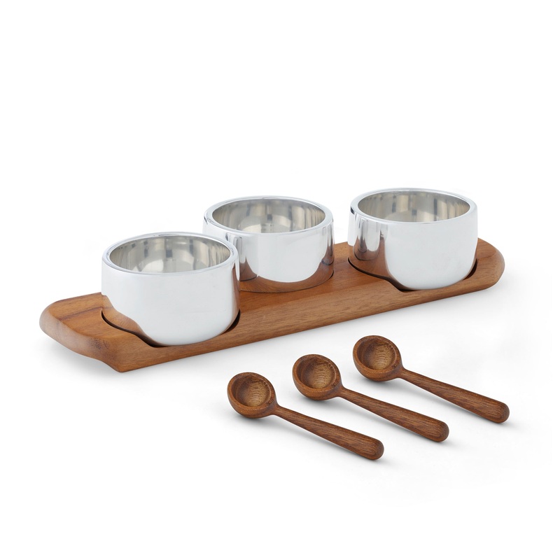 Triple Condiment Server w/ Spoons