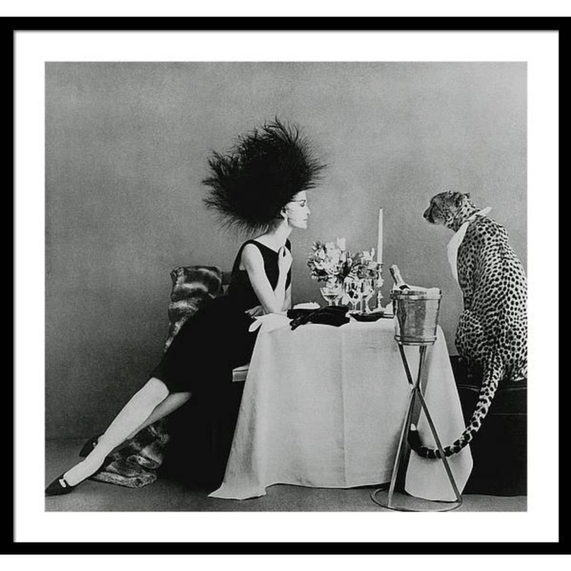 A Model With A Cheetah Framed Print