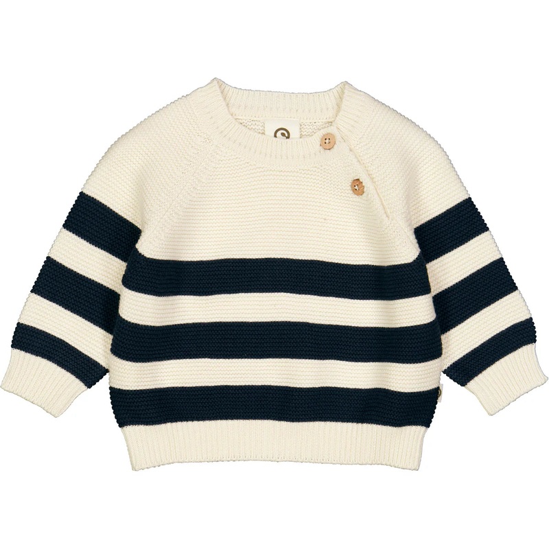 Knit Stripe Sweater – Night Blue