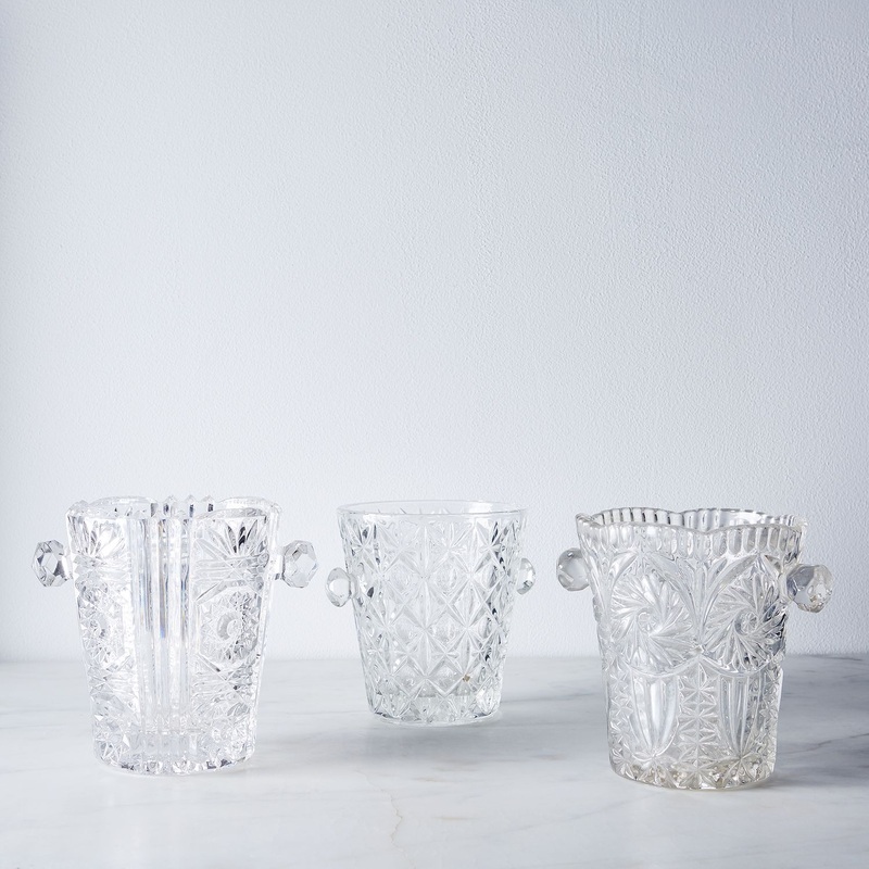 Vintage French Glass Ice Bucket S97423081