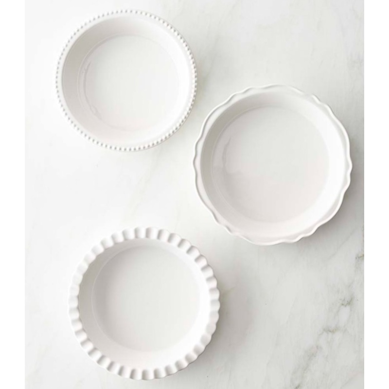Williams Sonoma Stoneware Pie Dish, Set of 3 (White)