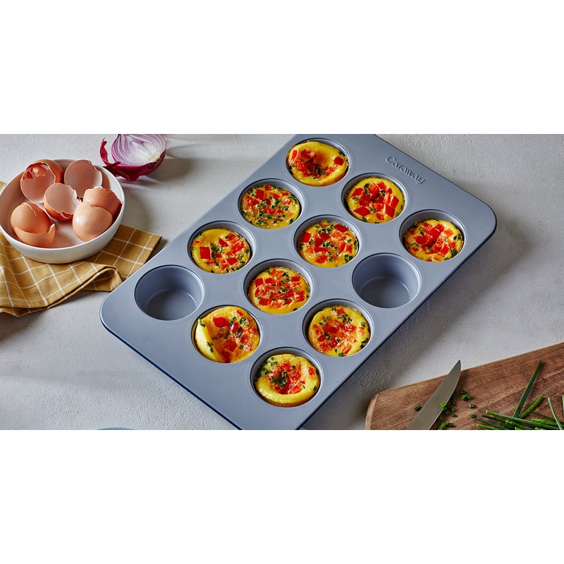 12-cup Non-Stick Muffin Pan, Perfect for Cupcakes in Grey