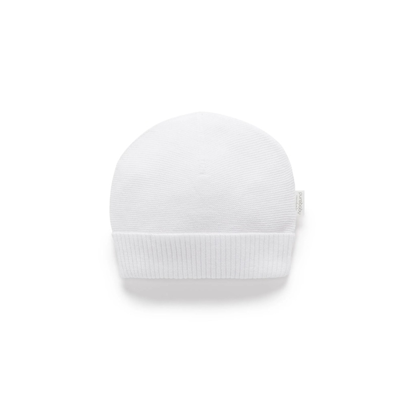 Textured Beanie – White