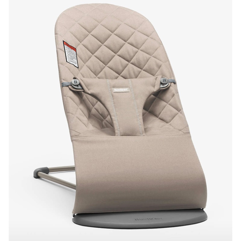 BABY BJRN Bouncer Bliss Cotton Quilt Sand Grey Baby Bouncer Chair