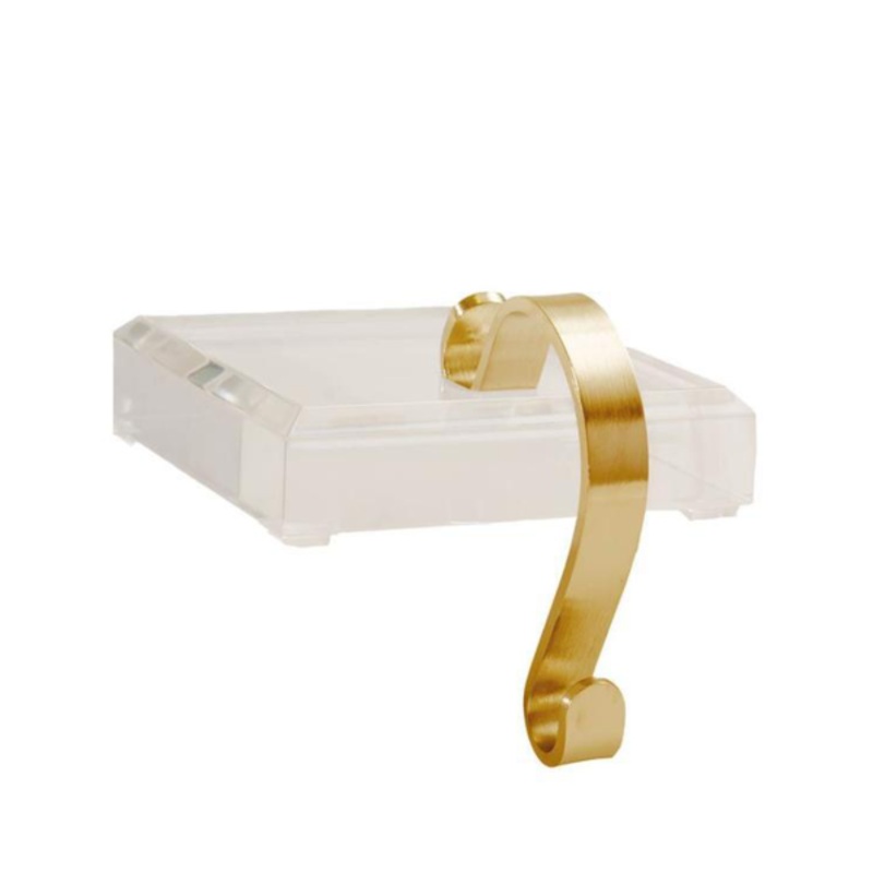 Acrylic Stocking Holder, Brass