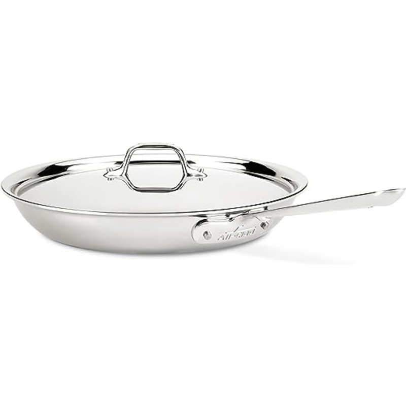 All-Clad D3 3-Ply Stainless Steel Fry Pan with Lid