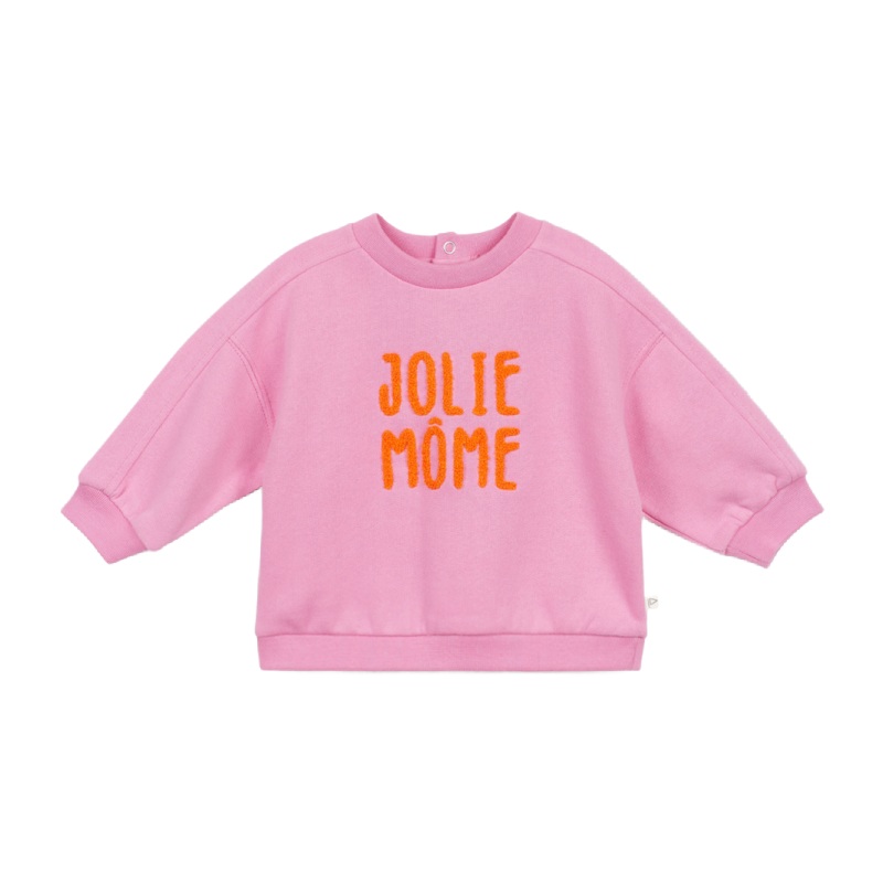 arsene & les pipelettes jolie mome baby sweatshirt rose