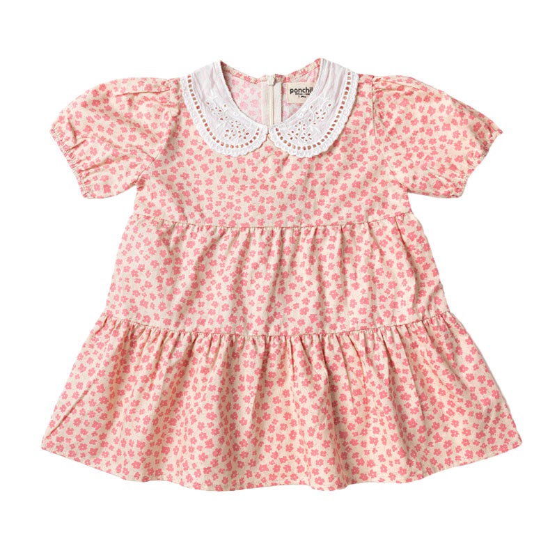 Cap Sleeve Cotton Antique Lace Collar Dress – Cherry Blossom