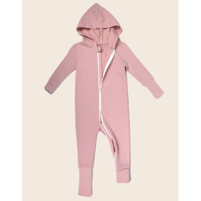 Cuddloom | Grown-On Romper With Hood Pink