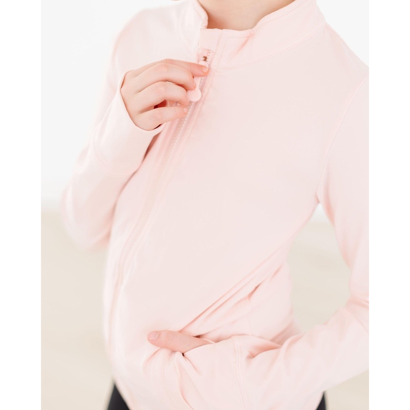 Zen Pink Full-Zip Ruffle Active Jacket