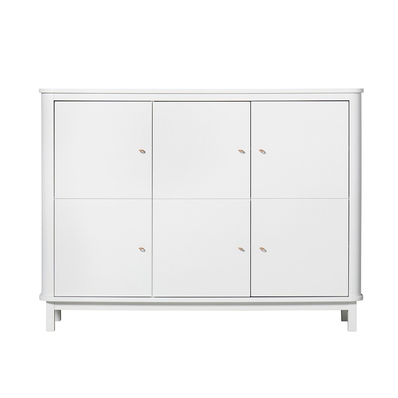 Wood Multi Schrank 3 trig wei