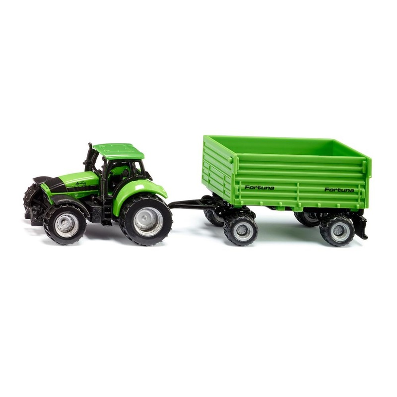 Siku 1606 DEUTZ-FAHR with Fortuna 4-wheel-trailer
