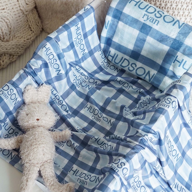 Paxton’s Plaid Personalized Baby Name Swaddle Blanket