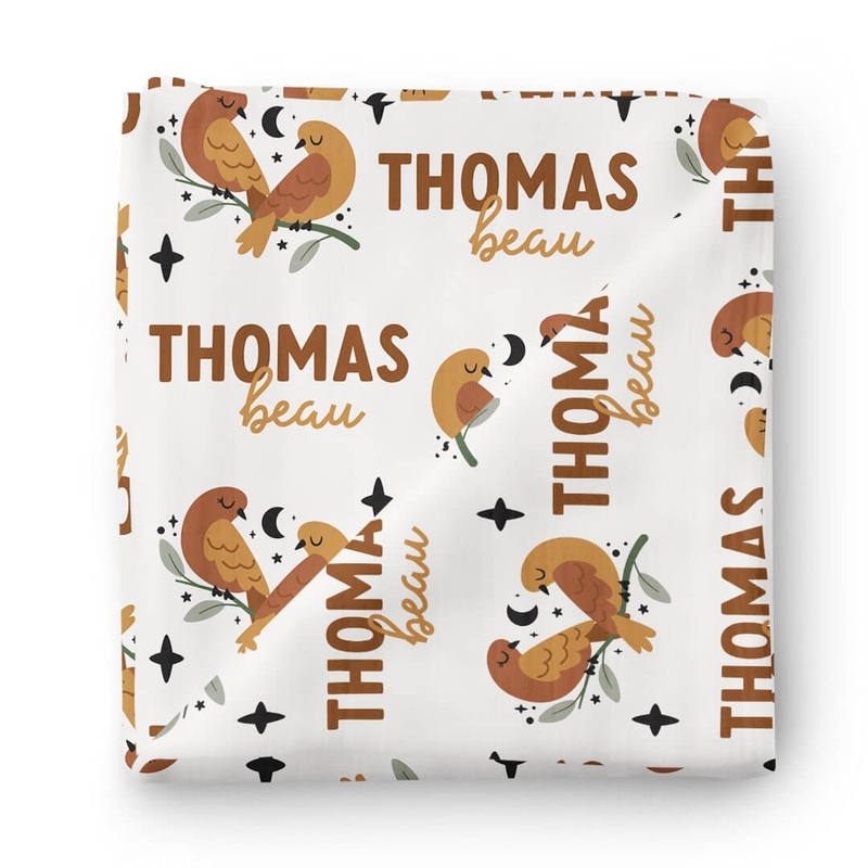 Zodiac Sign Personalized Baby Name Swaddle Blanket | Gemini