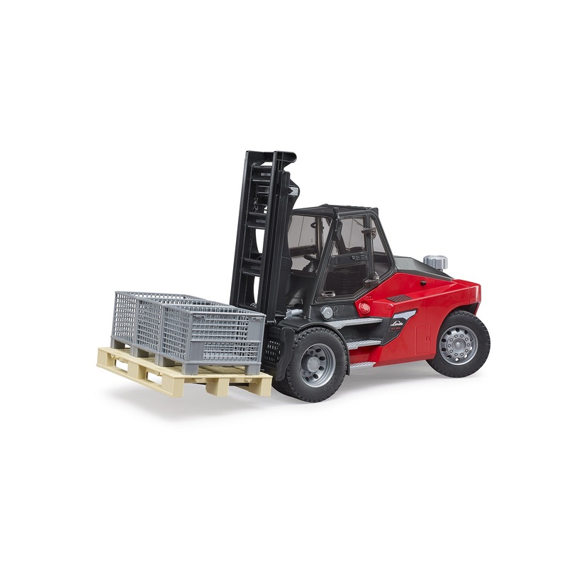 Bruder 02513 Linde HT160 Fork Lift with Pallet & 3 Pallet Cages