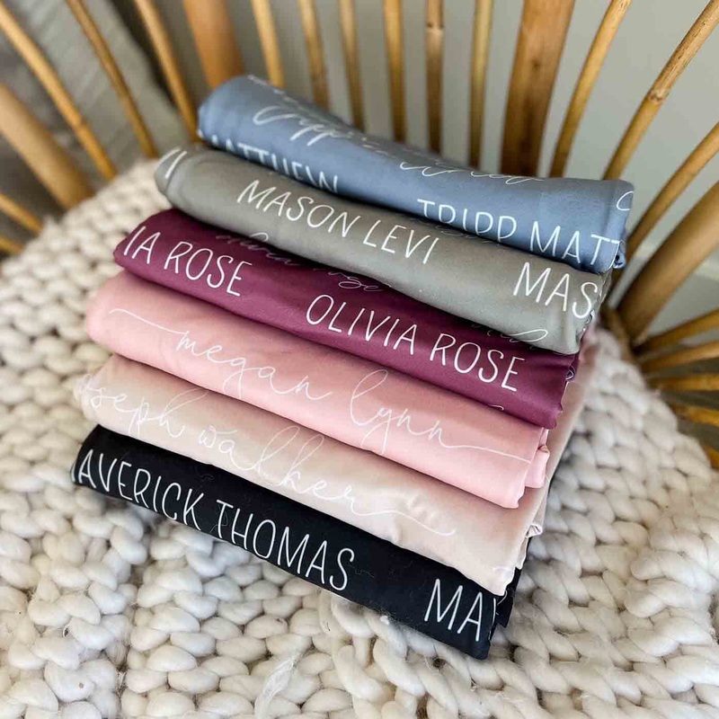 Personalized Baby Name Swaddle Blanket | Waffle Color Palette