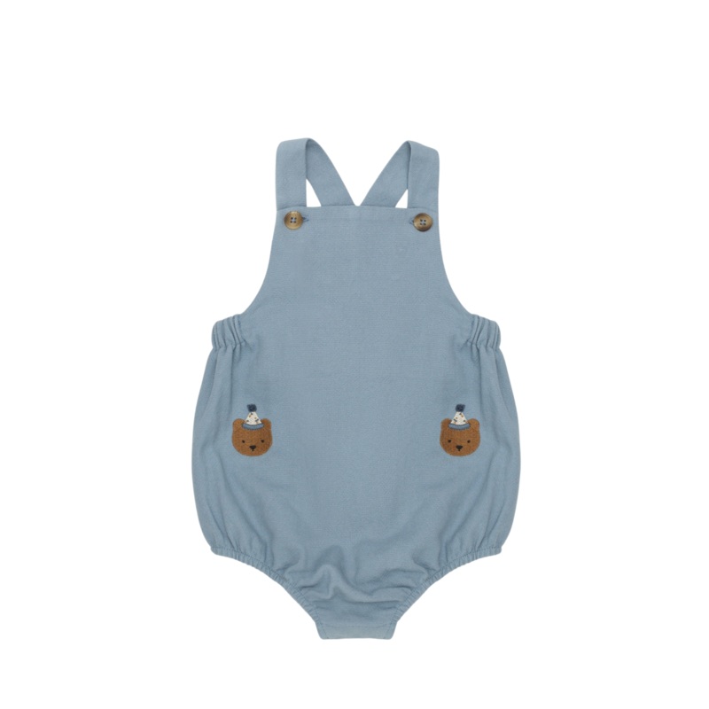 Gig Romper | Festive Bear | Foggy Blue