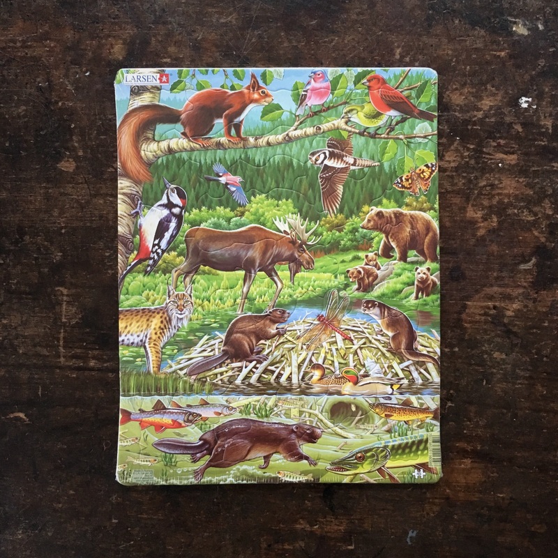 Thick Cardboard Puzzle 45 pieces – Wildlife of the Nordic Forest