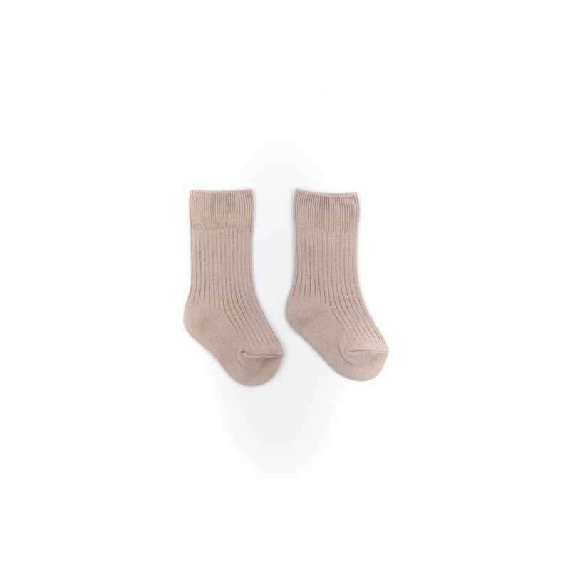 Bamboo Ribbed Socks – Sand 09
