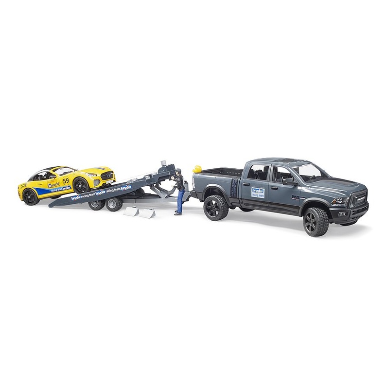 Bruder 02504 RAM 2500 Power Wagon and BRUDER Roadster Racing Team