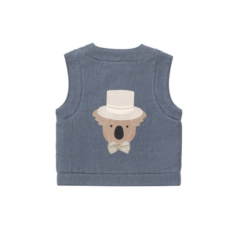 Larsel Linen Gilet | Groom | Dark Spruce