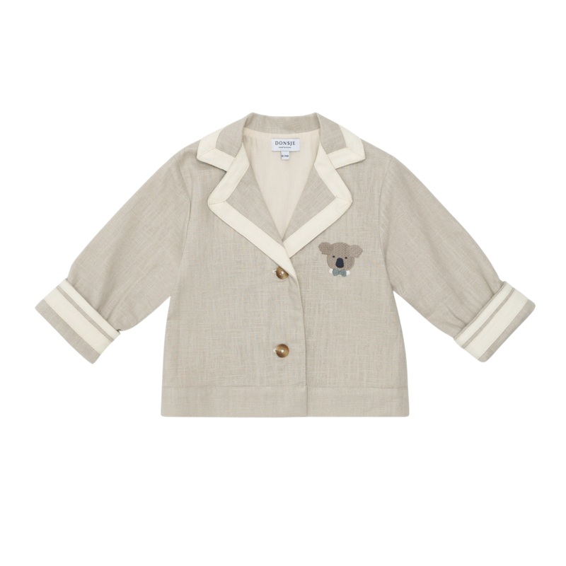 Quirijn Linen Blazer | Festive Koala | Soft Taupe