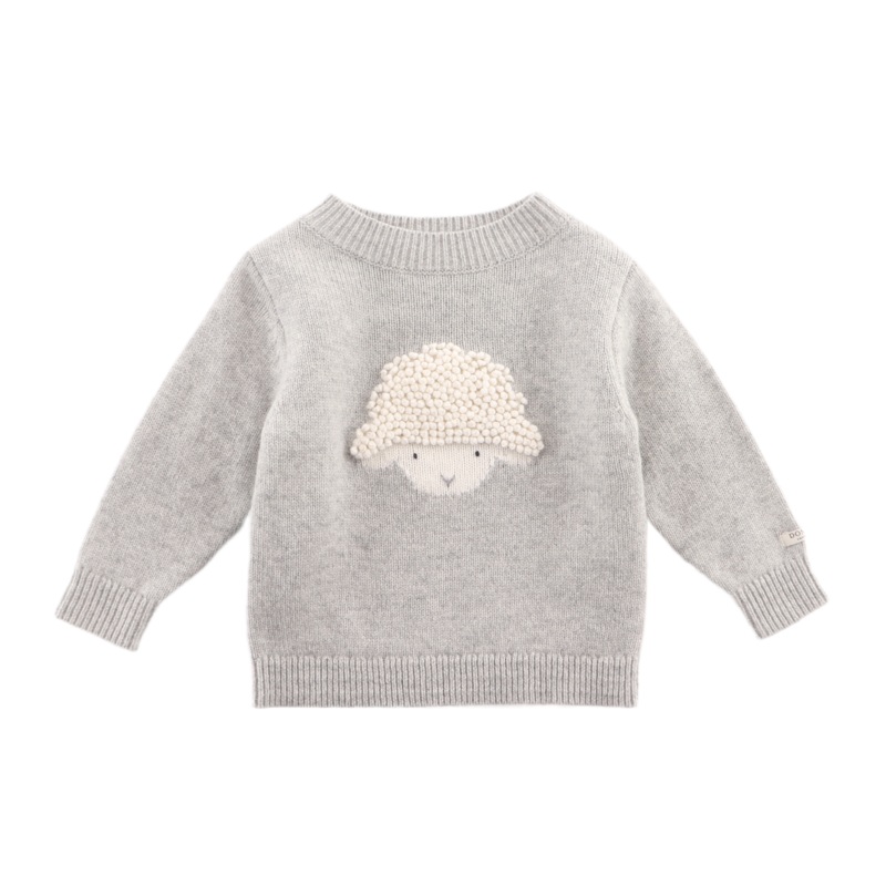 Denn Merino Wool Sweater | Lammy | Soft Grey Melange