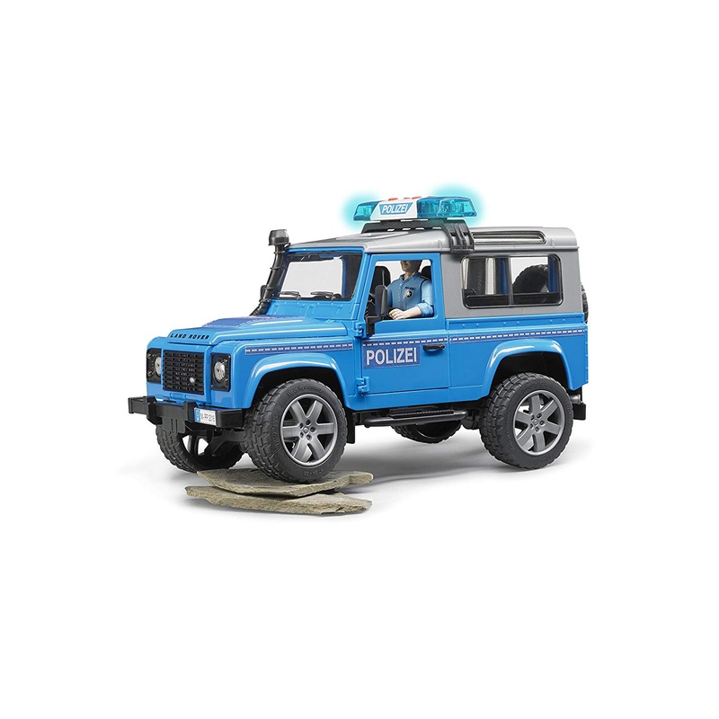 Bruder Land Rover Def St. Wagon Police Vechicle & Figure