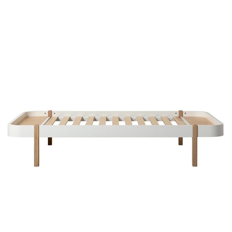 Wood Lounger Bett 120×200 wei/Eiche