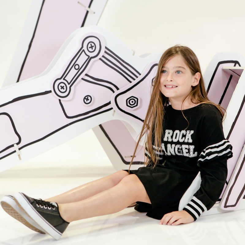 Dress with Rib Ruffle AB – Black