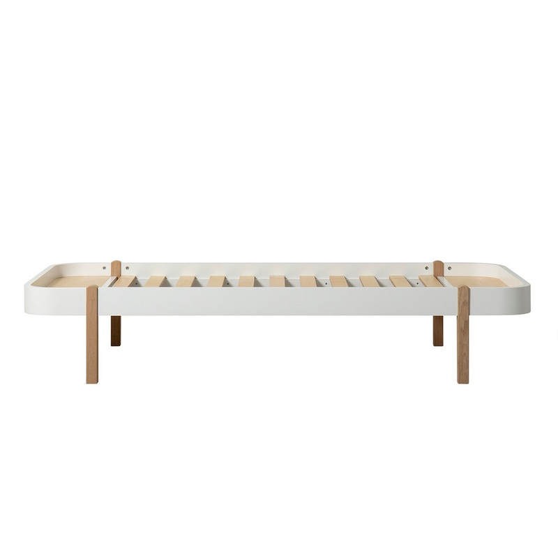 Wood Lounger Bett 90×200 wei/Eiche