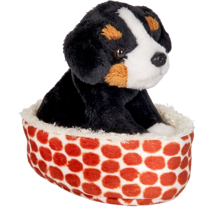 Berner Sennenhund Bruno im Korb – Lustige Tierparade