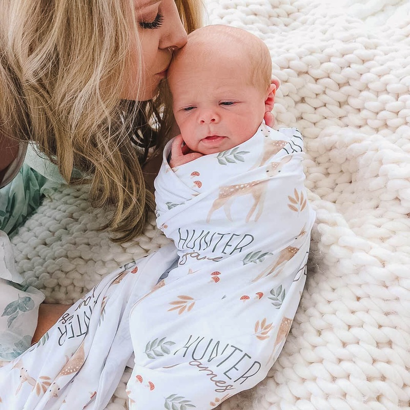 Finley’s Fawn Personalized Swaddle Blanket