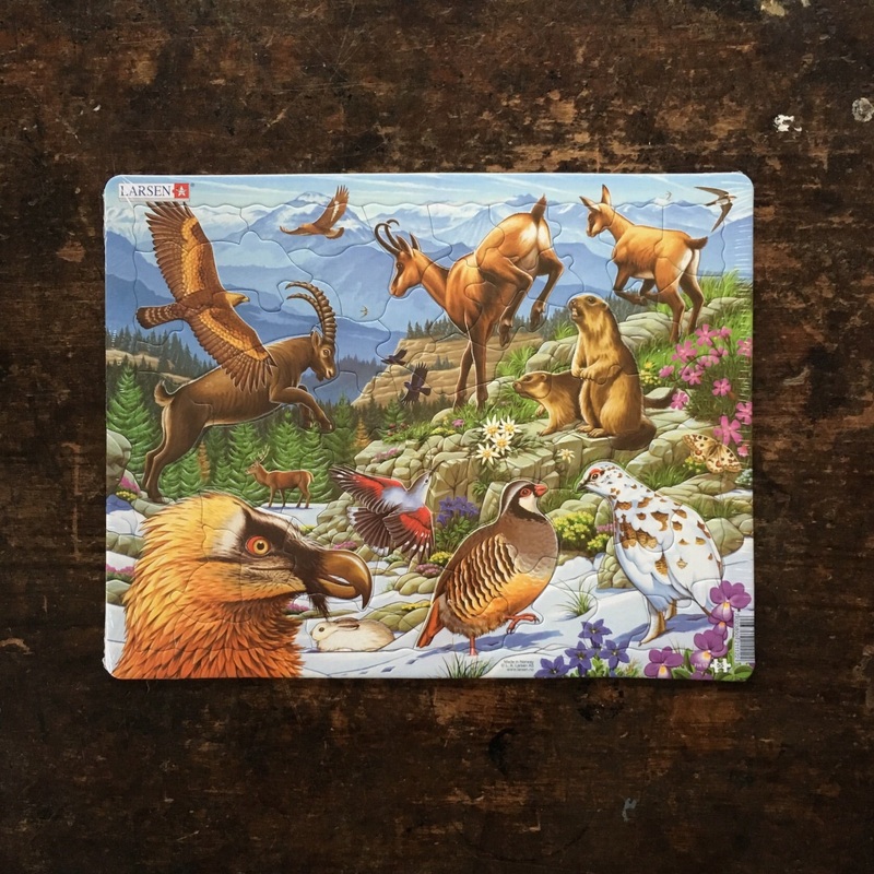 Thick Cardboard Puzzle 55 pieces – Wildlife of the Alps