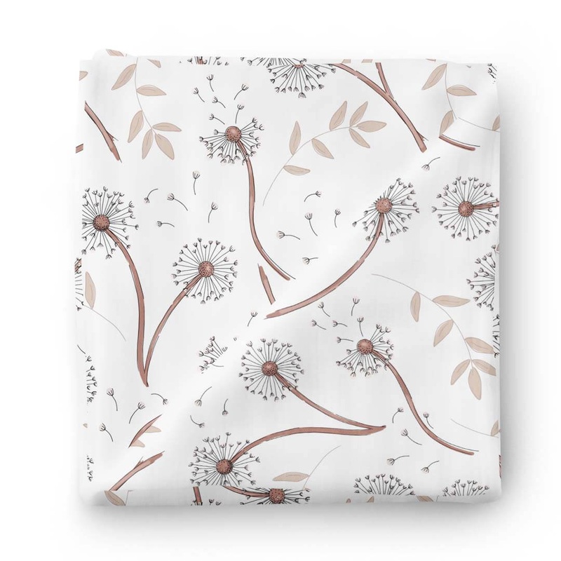Mauve Dandelion Swaddle Blanket